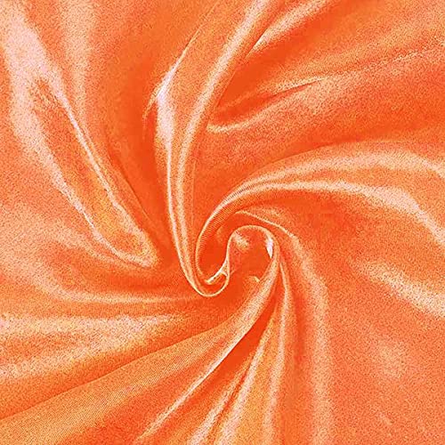 Balsacircle 60X102 Inch Orange Satin Rectangle Tablecloth Table Cover Linens For Wedding Table Cloth Party Reception Events Kitc